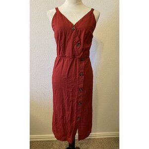 Women's Maurices Red‎ V Neck Spaghetti Strap Lined Dress XS